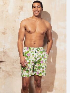 MOTT50 Men’s Swim Trunks Violetta Tropical Floral Board Short XL UPF50+ like new